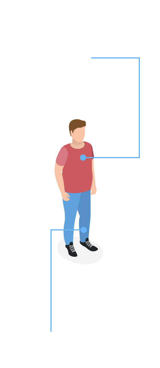 Image of areas of the body that glycogen storage disease type 1a may impact over time
